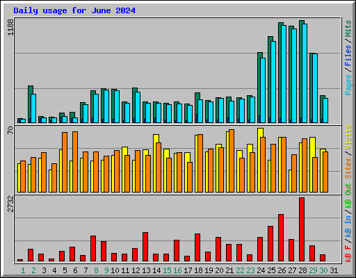 Daily usage for June 2024