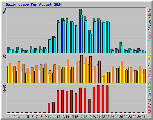 Daily usage for August 2024