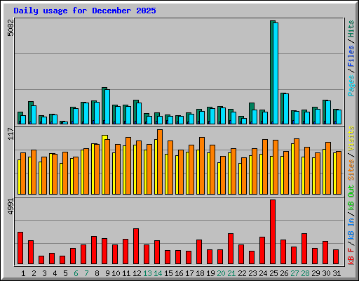 Daily usage for December 2025