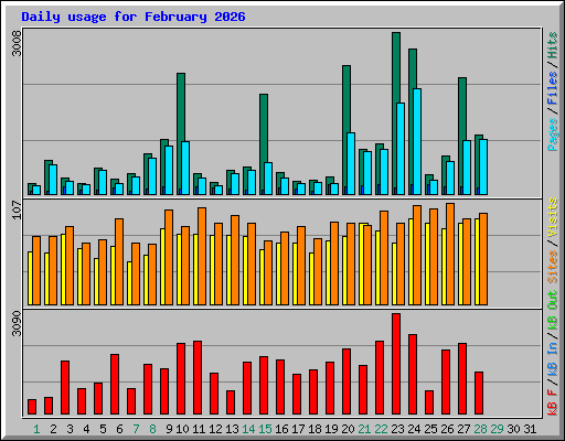 Daily usage for February 2026