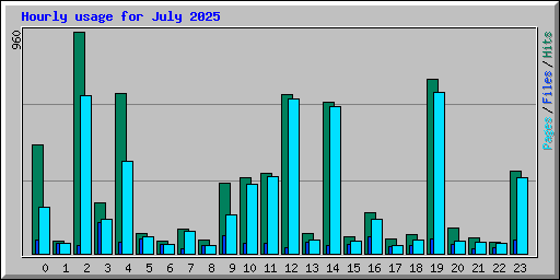 Hourly usage for July 2025