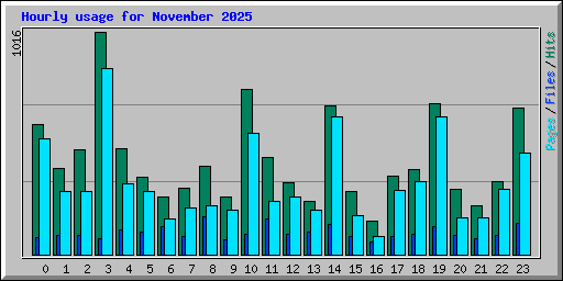 Hourly usage for November 2025