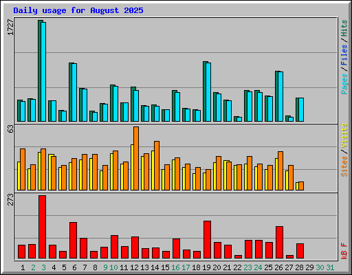 Daily usage for August 2025
