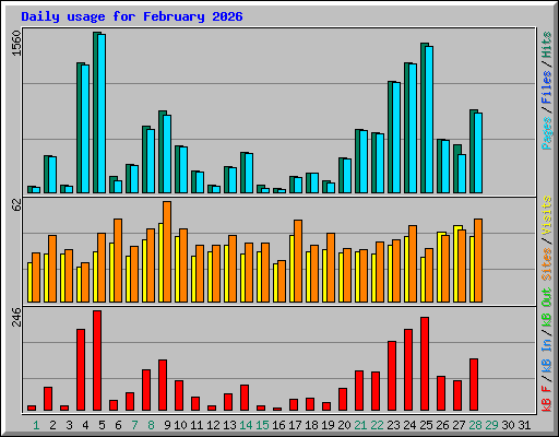Daily usage for February 2026